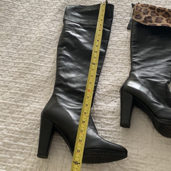 Stuart Weitzman black leather and calf hair over the knee boots size 8.5 - Picture 15 of 16